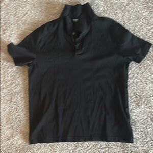 Banana Republic Black Polo Shirt Classic Knit Short Sleeve
